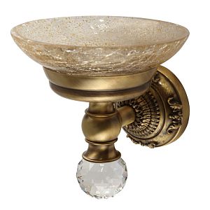 Mыльница Migliore Cristalia настенная, стекло/бронза/Swarovski 16758 фото