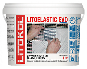 Клей Litokol Litoelastic Evo для плитки и камня белый 5 кг фото