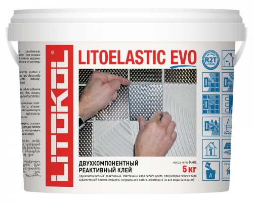 Клей Litokol Litoelastic Evo для плитки и камня белый 5 кг