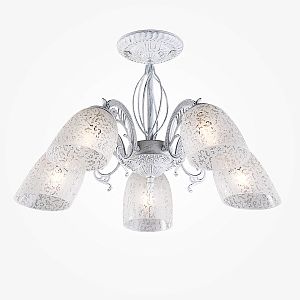 Люстра на штанге Eurosvet 70039/5 белый с серебром фото