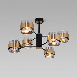 Люстра на штанге Eurosvet 70127/6 черный/дымчатый фото