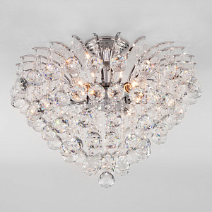 Люстра на штанге Eurosvet 3299/6 хром/прозрачный хрусталь Strotskis фото