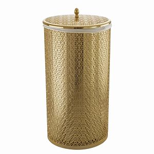 Корзина для белья Migliore Complementi ажурная 44 литра, D31, H63 см, золото 24737 фото