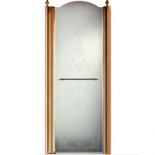 Душевая дверь Migliore Diadema распашная L80xH203 см SX, стекло матовое/декор 20405