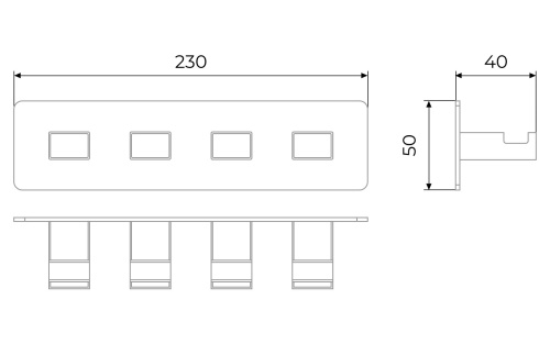 Вешалка Timo 4 крючка Selene 10015/00 Хром фото 2