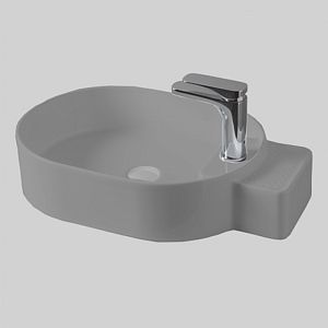 Artceram Cartesio Раковина 58х36 см, накладная, 1 отв,, цвет: серый глянцевый фото