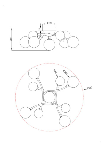 Потолочный светильник Freya FR5116CL-09BS фото 3