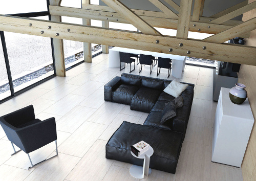 Глазурованный керамогранит Casalgrande Padana Marmoker 2460461 Travertino Bianco Lucido 36SC 59x118 фото 2