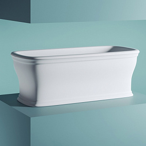 Artceram Neo Ванна отдельностоящая, 180х85хh65см, с переливом и слив,крышкой, Livingtec, цвет: белый матовый фото