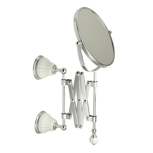 Зеркало Migliore Olivia оптическое настенное пантограф, L23-63 см керамика белая, хром 17490