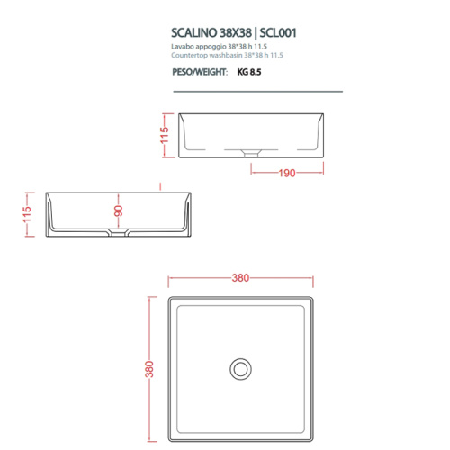 Artceram Scalino Раковина 38x38 см, накладная, цвет: blu zaffiro фото 2