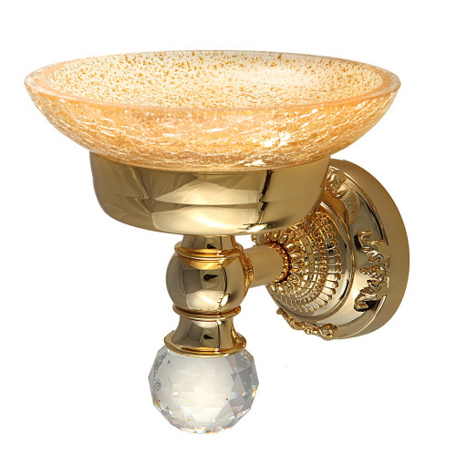 Mыльница Migliore Cristalia настенная, стекло/золото/Swarovski 16822
