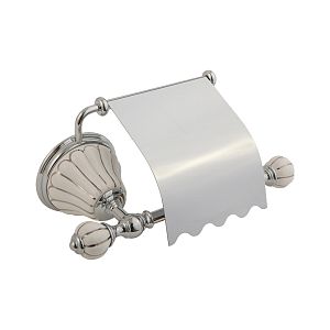 Бумагодержатель Migliore Olivia закрытый, керамика белая с декором платина, хром 17543 фото