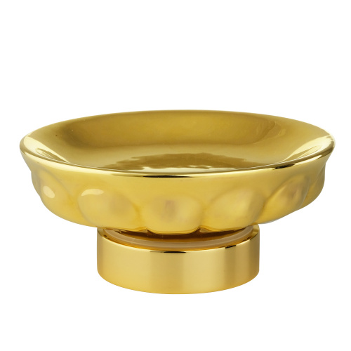 Mыльница Migliore Olivia настольная, керамика золото/золото 24655