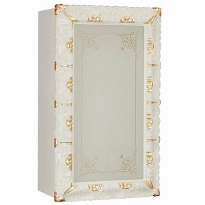 Витрина Migliore Bella подвесная, стеклянная дверь DX L58,5xh99xP25 см, стекло матовое с декором, Avorio Dorato 21254 фото