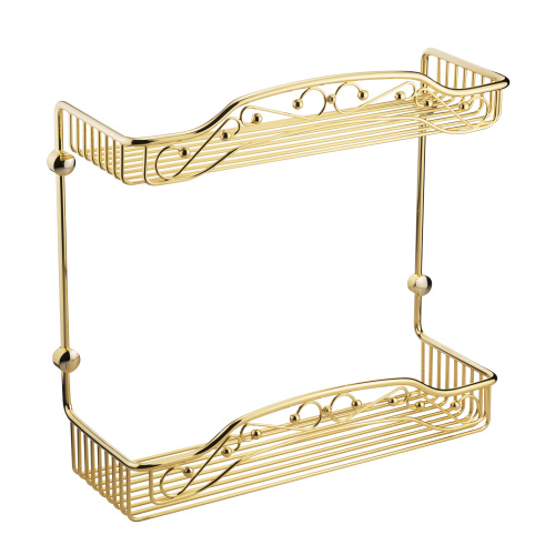 Решетка Migliore Complementi большая двойная L40xP15xH40 см, золото 22047