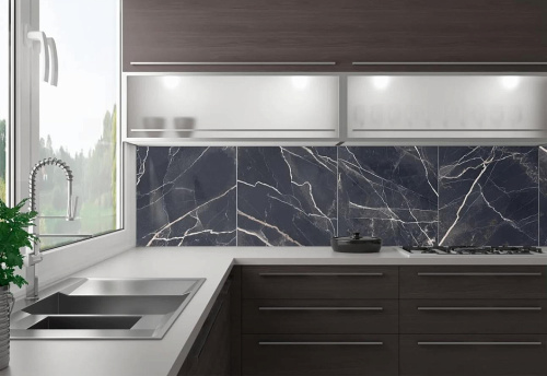 Керамогранит Imola Ceramica Calacatta Black 60 RM 60x60 фото 2