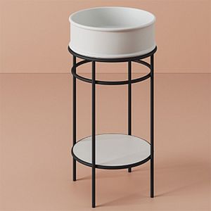 Artceram VOGUE Металическая структура Ø44хh72,5см с раковиной Atelier без отв, под смеситель, напольная, цвет: черный матовый/белый матовый фото