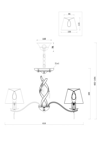 Люстра Freya FR2001PL-05G фото 2