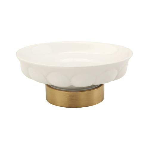 Mыльница Migliore Olivia настольная, керамика белая, бронза 17416