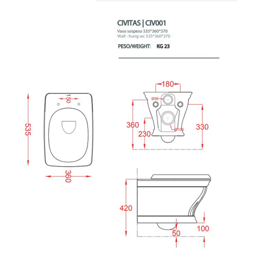 Artceram Civitas Унитаз подвесной 36x54 cм, цвет: зеленый фото 2