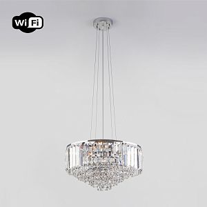 Каскадная люстра Eurosvet 10121/5 хром/прозрачный хрусталь Strotskis Smart (10105/5) фото