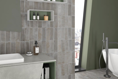 Керамическая плитка Equipe Raku 30696 Line Smoke 6х18,6 фото 2