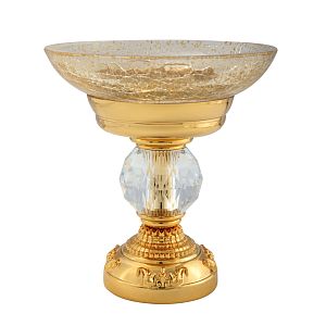 Mыльница Migliore Cristalia настольная, стекло/золото/Swarovski 16823 фото