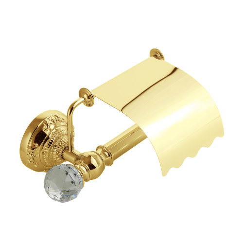 Бумагодержатель Migliore Cristalia закрытый (с крышкой), золото/Swarovski 16827