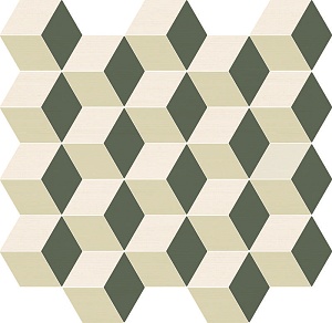 Italon Настенная плитка Element Silk Мозаика Cube Warm 30.5x33 глазурованный матовый фото