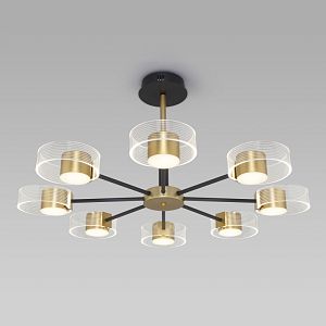 Люстра на штанге Eurosvet 90244/8 черный/золото фото