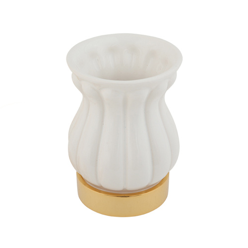 Стакан Migliore Olivia настольный, керамика белая, золото 17476