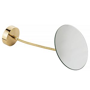 Зеркало Migliore Fortis оптическое настенное, круглое d 160 мм без рамки на гибком держателе, золото 29800 фото