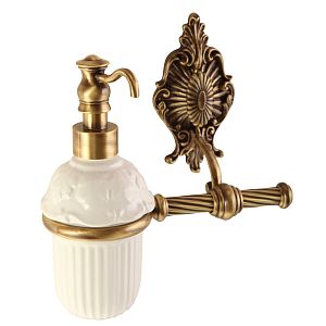 Дозатор жидкого мыла Migliore Elisabetta настенный, керамика/бронза 16994 фото