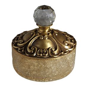 Баночка Migliore Cristalia низкая H5 см с крышкой, стекло/бронза/Swarovski 16761 фото