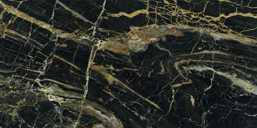 QUA Granite Black Golden 120x60 черный полированная фото 4