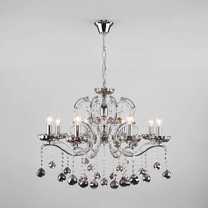 Подвесная люстра Eurosvet 10107/8 хром/дымчатый хрусталь Strotskis фото