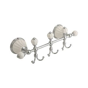 Планка Migliore Olivia с тремя крючками L30 см, керамика белая, хром 17494 фото