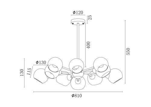 Люстра Freya FR5121PL-10G фото 2