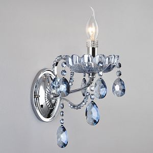 Бра Eurosvet 3015/1 хром/лазурный хрусталь Strotskis фото