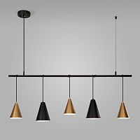 Люстра на штанге Eurosvet 50088/5 черный/золото фото