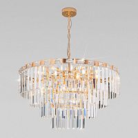 Каскадная люстра Eurosvet 10130/10 золото/прозрачный хрусталь Strotskis фото