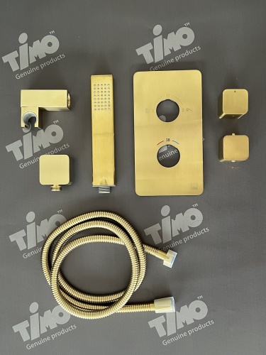 Душевая система встроенная с термостатом Timo Petruma SX-5029/17SM золото матовое фото 5