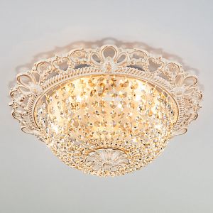 Накладная люстра Eurosvet 3298/5 белый с золотом/прозрачный хрусталь Strotskis фото