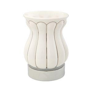 Стакан Migliore Olivia настольный, керамика белая с декором платина, хром 17569 фото