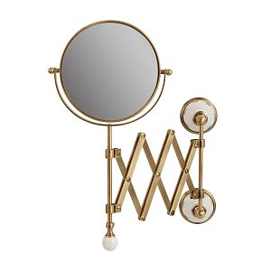 Зеркало Migliore Provance оптическое пантограф D18xH40xP60 см (3Х) настенное, керамика с декором/бронза 17625 фото