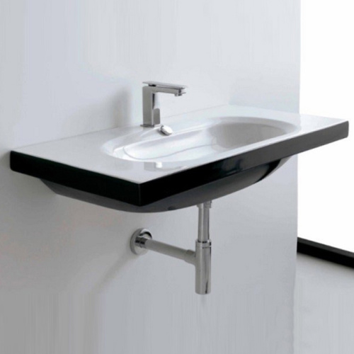 Artceram Blend Раковина 91x45см,, c 1отв,, подвесная, цвет: черно/белый