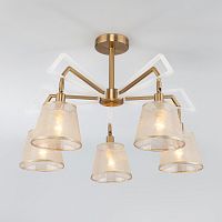 Люстра на штанге Eurosvet 60082/5 золотая бронза фото