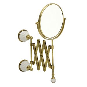 Зеркало Migliore Olivia оптическое настенное пантограф, L23-63 см керамика белая, бронза 17428 фото