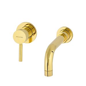 Смеситель для раковины Migliore Fortis Gold монокомандный скрытого монтажа настенный, на 2 отверстий, золото 27983 фото